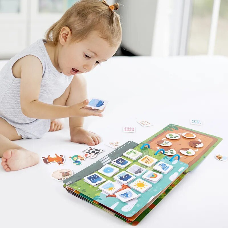 Montessori Quiet Book: Animal Numbers Puzzle Game for Kids