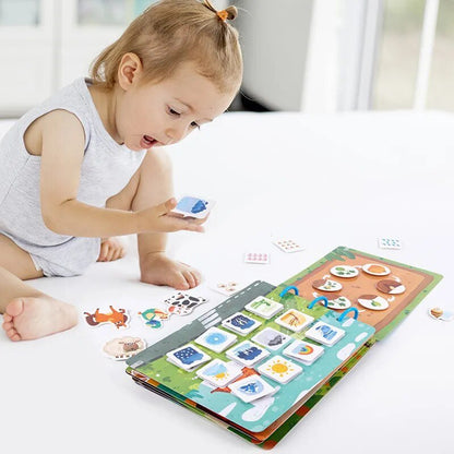 Montessori Quiet Book: Animal Numbers Puzzle Game for Kids
