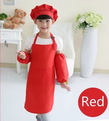 4pcs Kids' Apron Set - Front Pocket, Craft & Cooking Aprons