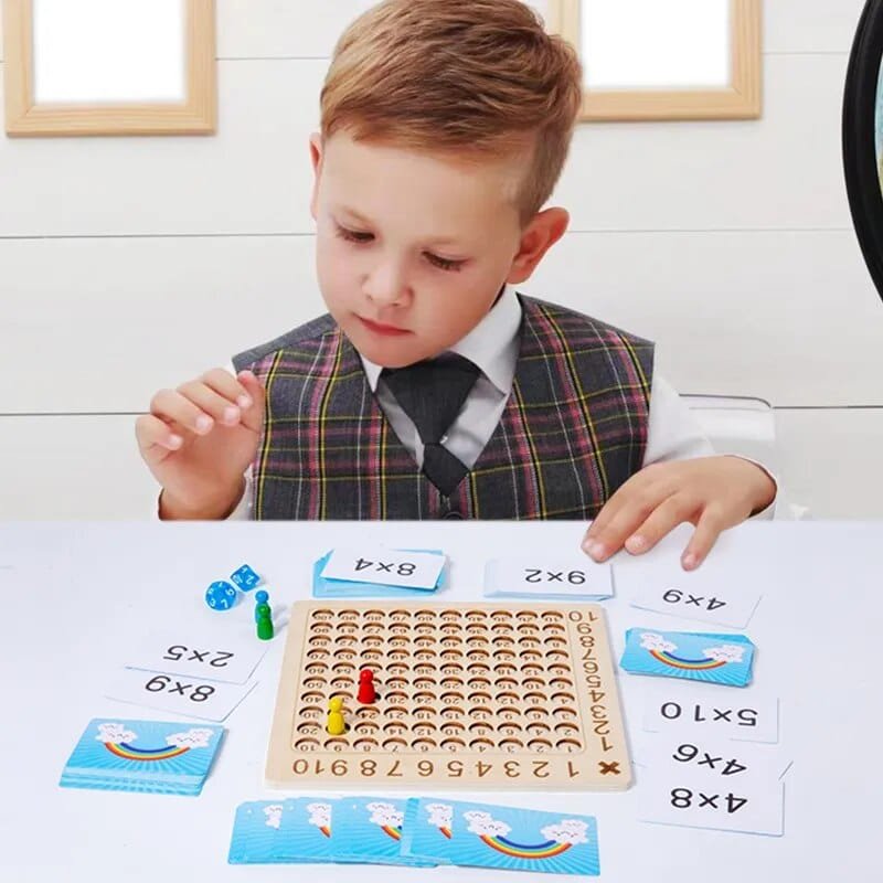 Wooden Montessori Multiplication Board Game: Math Educational Toy