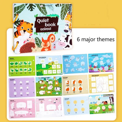 Montessori Quiet Book: Animal Numbers Puzzle Game for Kids