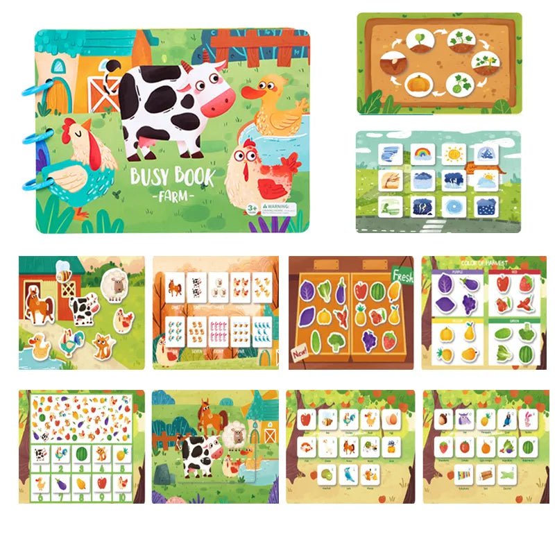 Montessori Quiet Book: Animal Numbers Puzzle Game for Kids