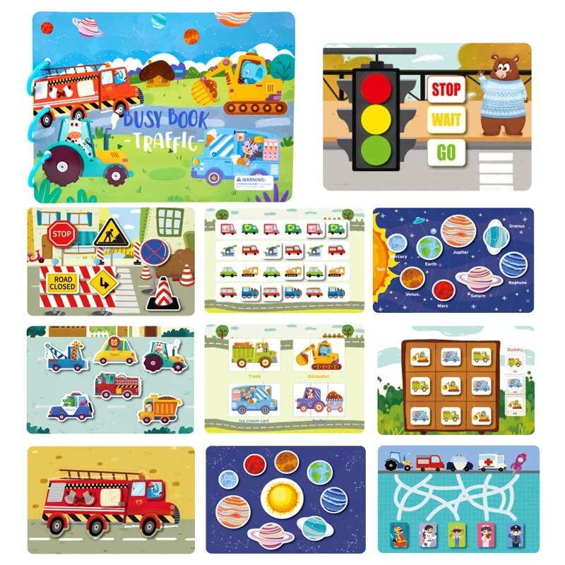 Montessori Quiet Book: Animal Numbers Puzzle Game for Kids