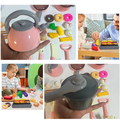 Kids Pretend Kitchen Set – 92/69/59-Piece Play Cooking Kit