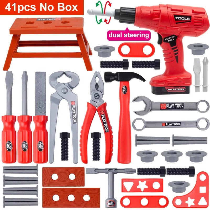 Kids Electric Toy Drill Tool Set: Pretend Construction Play