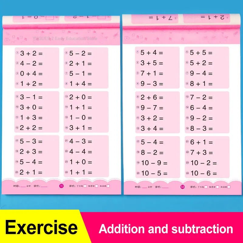 80-Page Math Workbook: Handwritten Addition & Subtraction for Kids