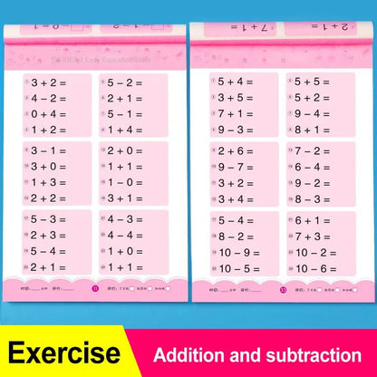 80-Page Math Workbook: Handwritten Addition & Subtraction for Kids