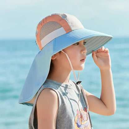 Kids Summer Sun Hat with Neck & Ear Cover - UV Protection