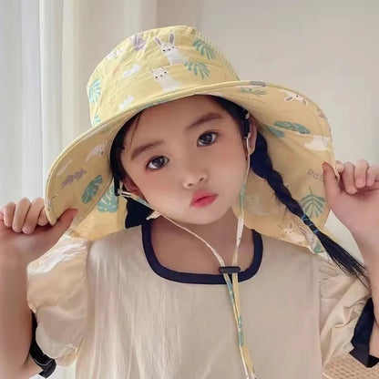 Kids Summer Sun Hat with Neck & Ear Cover - UV Protection