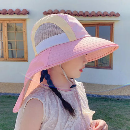 Kids Summer Sun Hat with Neck & Ear Cover - UV Protection