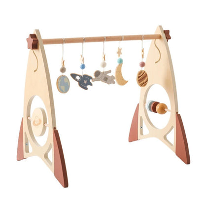 Baby Wooden Play Gym with Hanging Sensory Mobile Toys