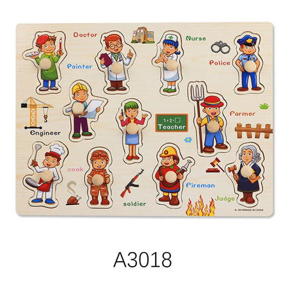 Montessori Wooden Puzzle Boards - 3D Jigsaw for Kids