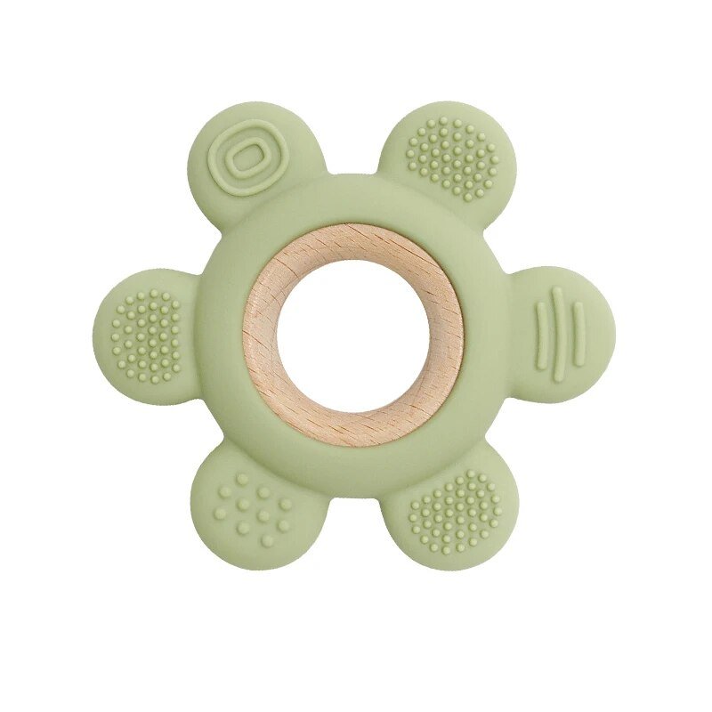 Let's Make Rudder-Shape Silicone & Wooden Teether Toy
