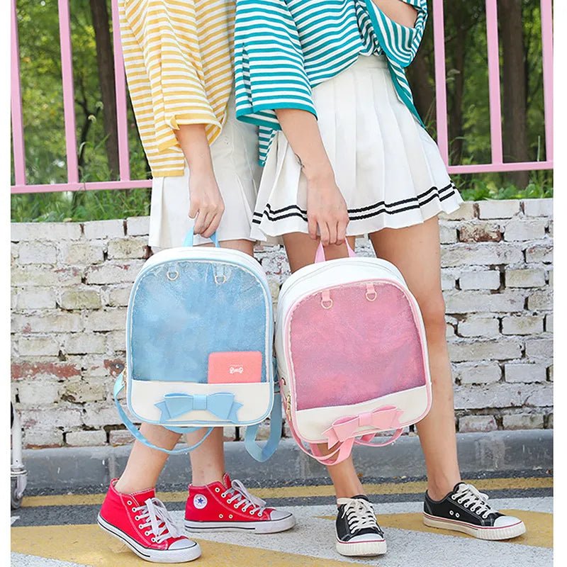 Clear Itabag with Bow-knot: Harajuku Backpack for Teens