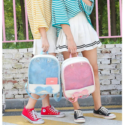 Clear Itabag with Bow-knot: Harajuku Backpack for Teens