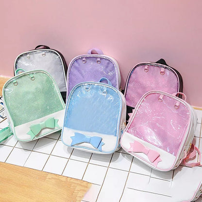 Clear Itabag with Bow-knot: Harajuku Backpack for Teens