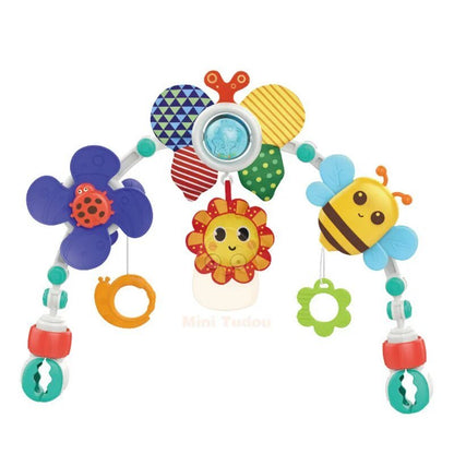 Musical Rattle Stroller Arch - Adjustable Crib Mobile for Newborns