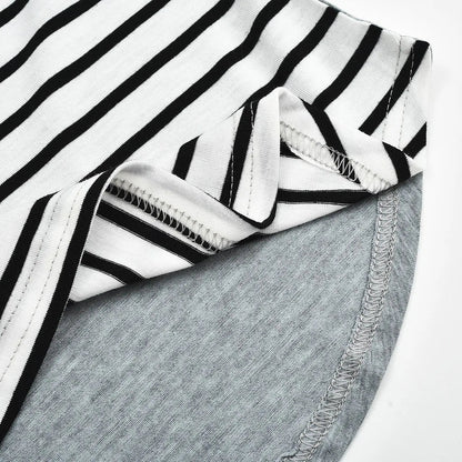 Color-Block Striped Maternity Nursing Long-Sleeve Tee