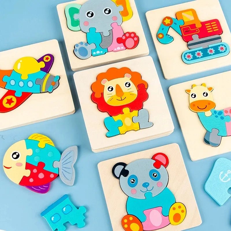 Colorful Animal Wooden Puzzle - Kids' Educational Jigsaw Toy