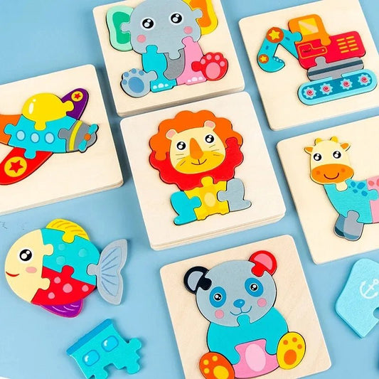 Colorful Animal Wooden Puzzle - Kids' Educational Jigsaw Toy