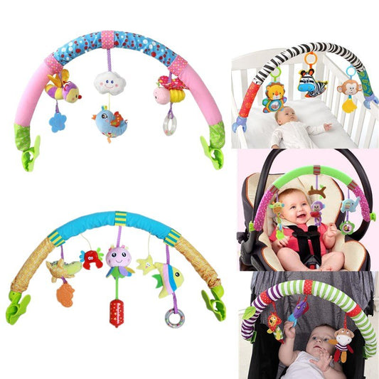 Stroller & Car Seat Hanging Arch Toy with Animal Rattle
