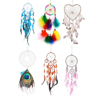 Handmade Indian Dream Catcher with Rattan & Feathers
