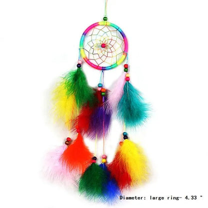 Handmade Indian Dream Catcher with Rattan & Feathers