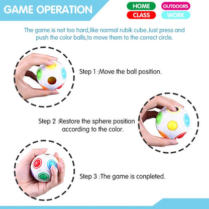 Rainbow Luminous Rainbow Ball Puzzle – 3D Fidget Football