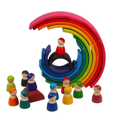 Kids Creative Rainbow Building Blocks Montessori Learning Toy