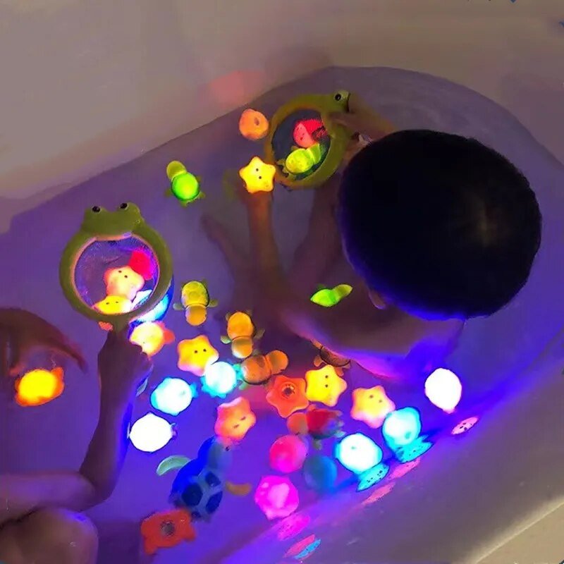 LED Light-Up Baby Bath Toys, Colorful Waterproof Bathtub Lights