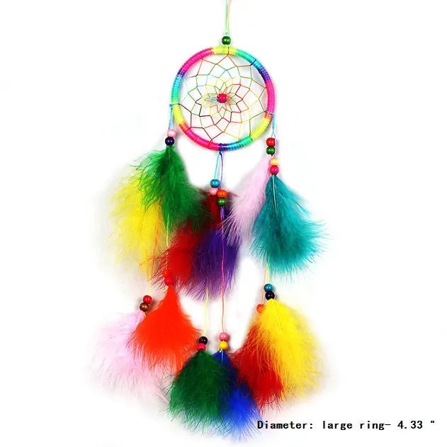 Handmade Indian Dream Catcher with Rattan & Feathers