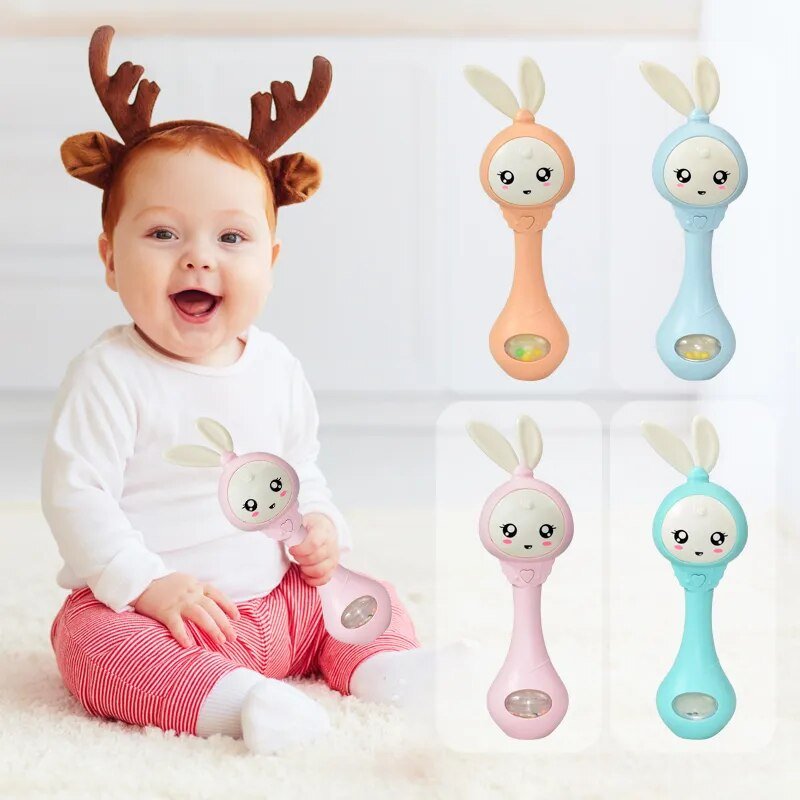 Musical Teether Rattle for Babies 0-12 Months - Bed and Stroller