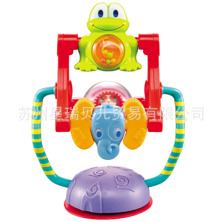 Three-Color Rotating Ferris Wheel Baby Rattle with Suction Cup