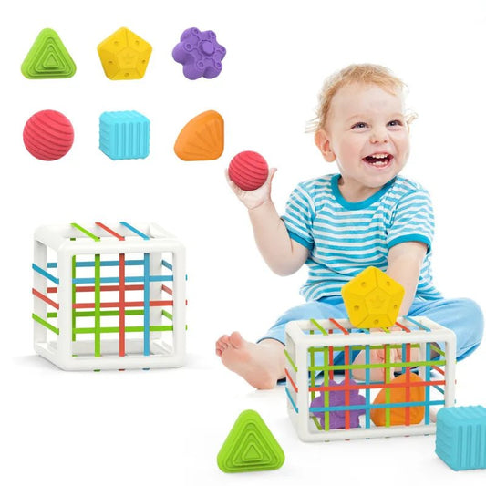 Colorful Shape Blocks: Montessori Motor Skill Toy
