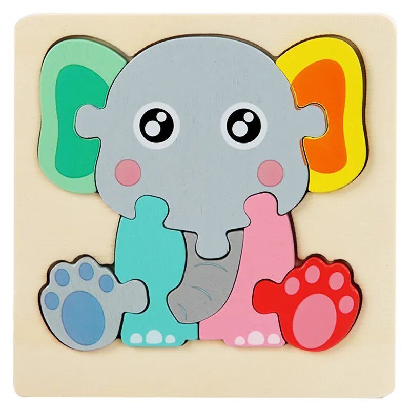 Colorful Animal Wooden Puzzle - Kids' Educational Jigsaw Toy
