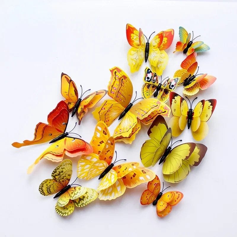 12pc 3D Double Layer Butterflies - DIY Magnet Wall Art