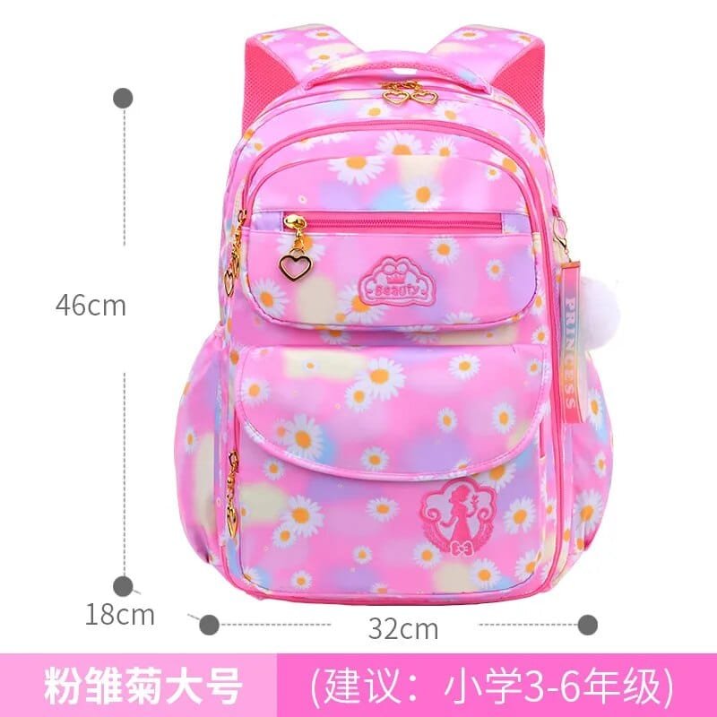 Orthopedic Girls' Primary School Backpack: Gradient Color, Large Capacity