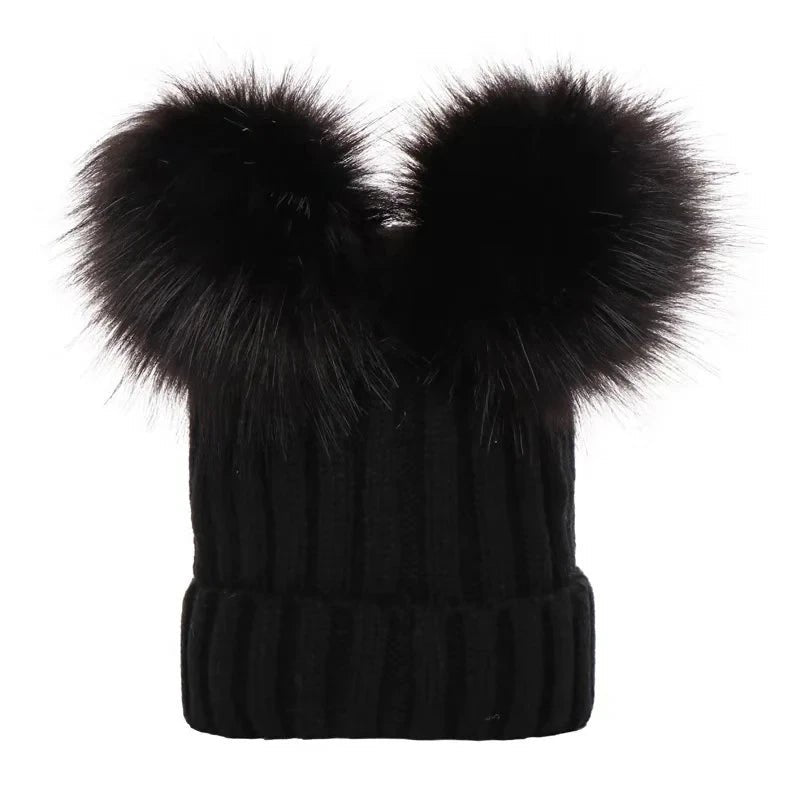Bobble Hat with Pom Pom - Infant Bonnet, 0-3Y, Unisex