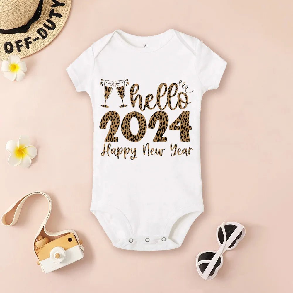 Hello 2024 Baby Bodysuit: Short Sleeve Romper Shower Gift