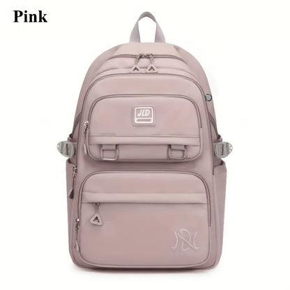 Large Waterproof Nylon School Backpack: Stylish & Spacious