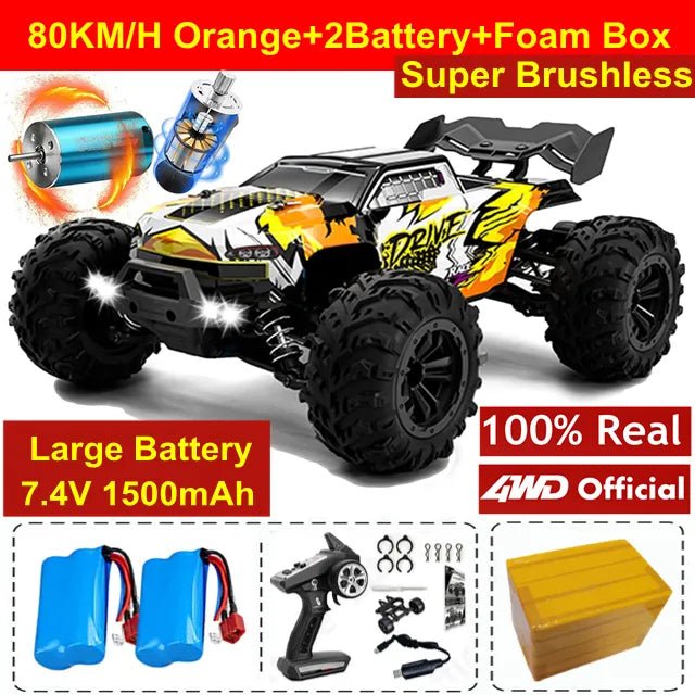 4WD RC Off-Road Drift Car - Super Brushless 50/80KM/h Toy