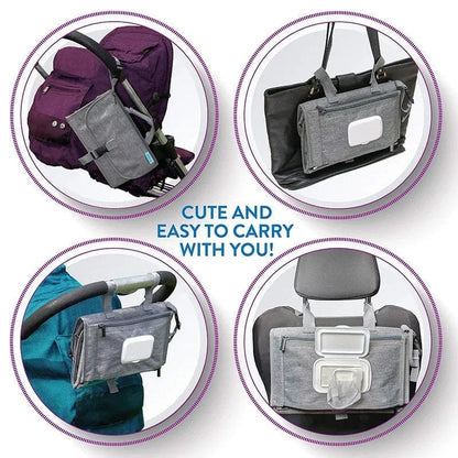 Portable Diaper Changing Pad with Smart Wipes Pocket