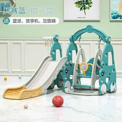 TQH 3-in-1 Indoor Slide & Swing for Toddlers