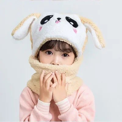Cartoon Scarf & Hat Set - Double Fleece, Autumn/Winter, Child & Adult