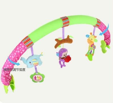 Stroller & Car Seat Hanging Arch Toy with Animal Rattle