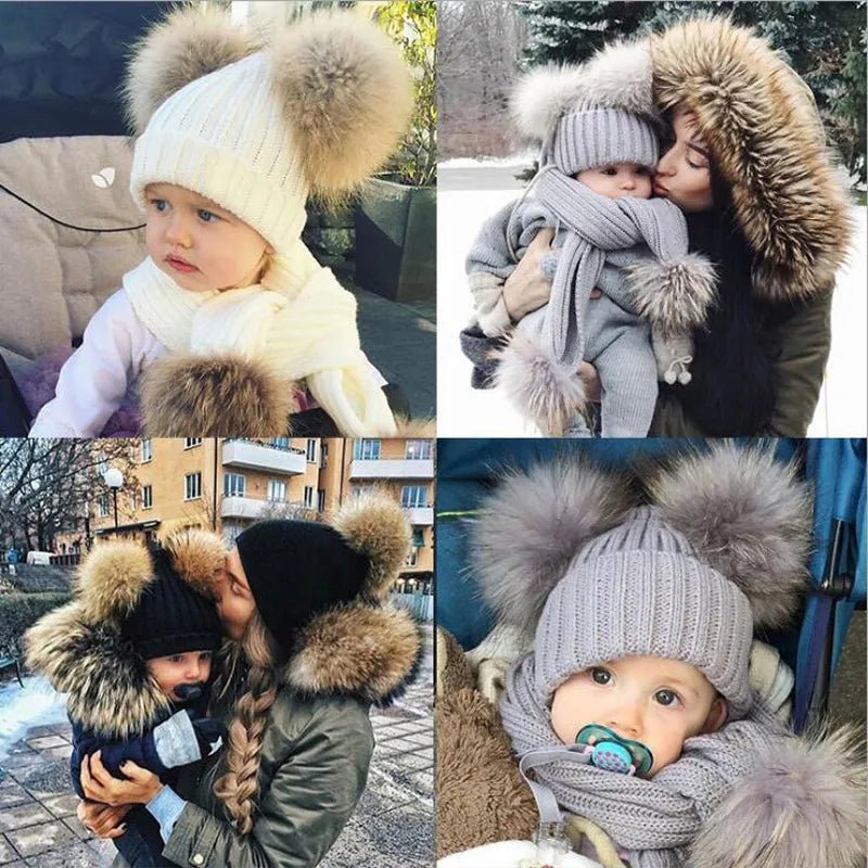 Bobble Hat with Pom Pom - Infant Bonnet, 0-3Y, Unisex