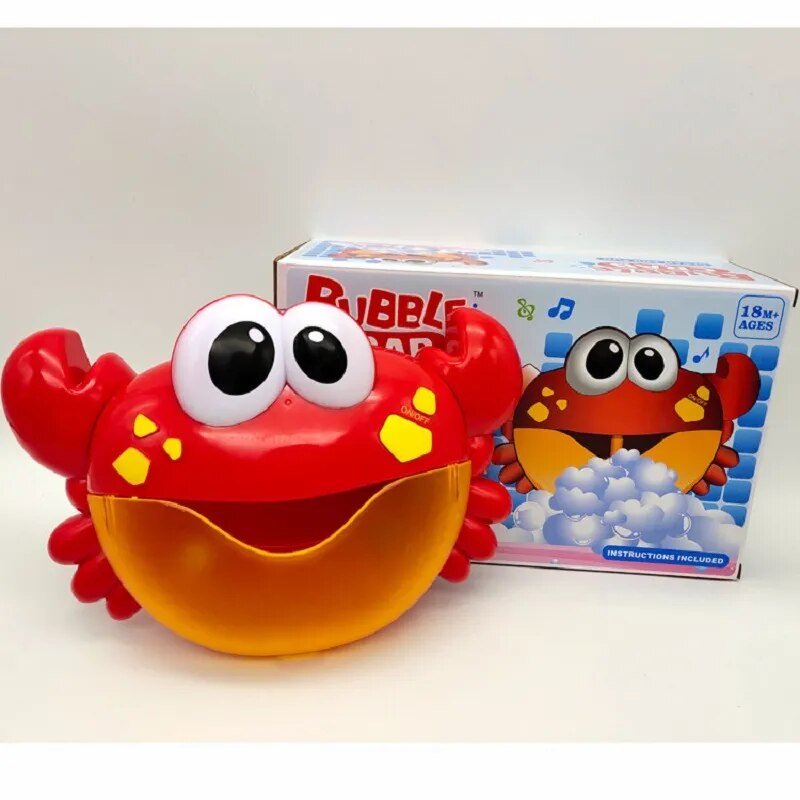 Cute Crab Automatic Bubble Machine with Music for Bath Time