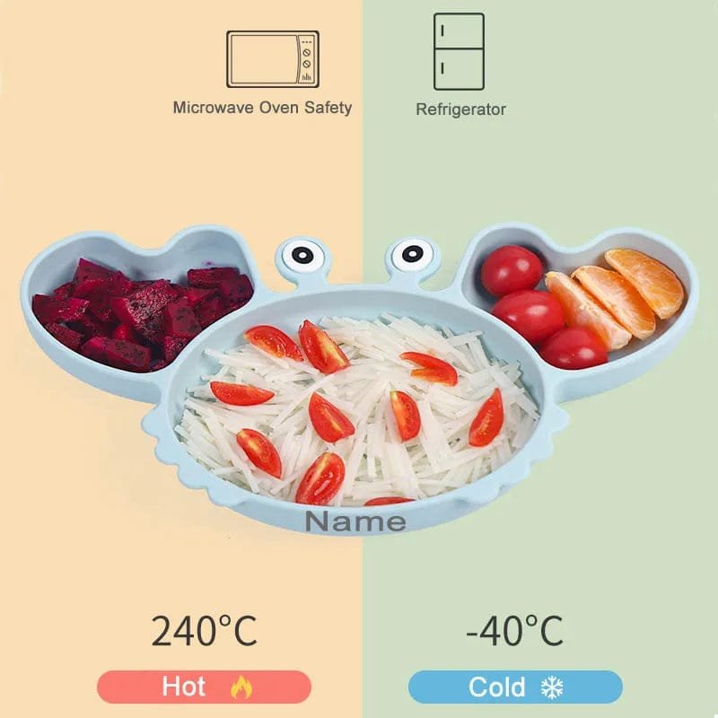 Personalized Baby Crab Plate Set with Suction Bowl