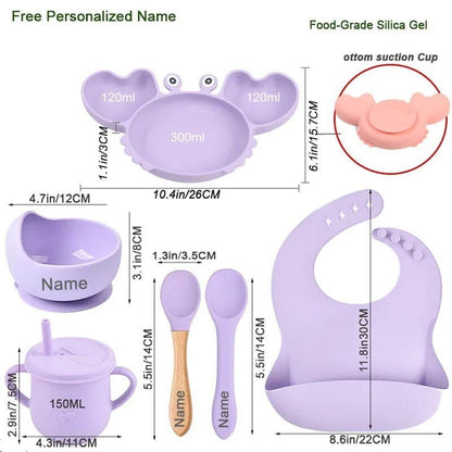 Personalized Baby Crab Plate Set with Suction Bowl