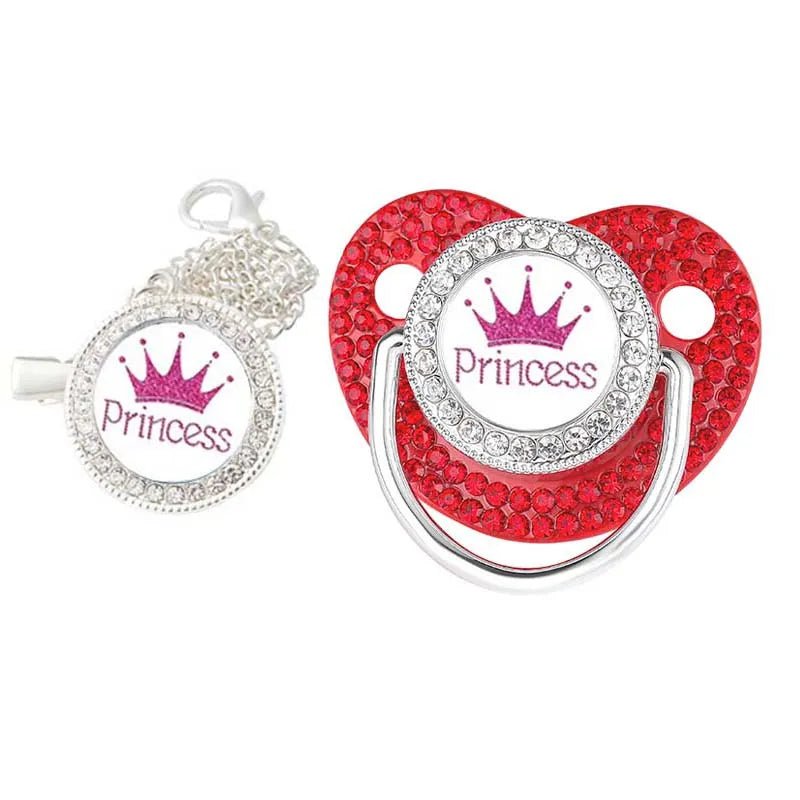 Luxury Crown Pacifier & Clip Set - BPA Free Silicone, Teether